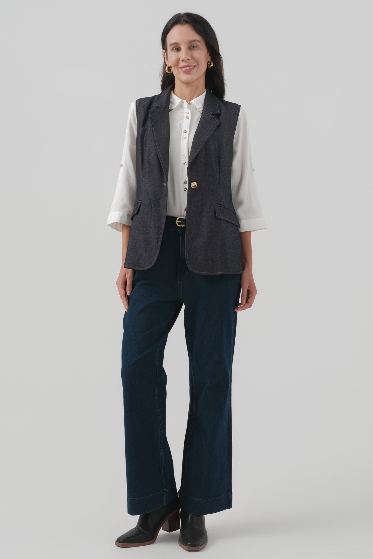Blazer Regular Mujer Azul