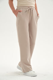 Pantalón Buzo Mujer Clásico Beige