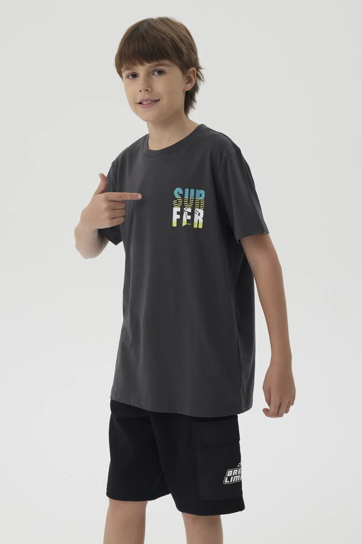 Polera Niño Mini Print Posicional Marengo