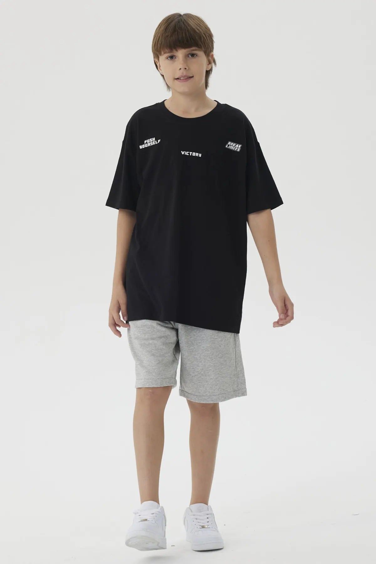 Bermuda Niño Franela Con Cierre Gris Melange