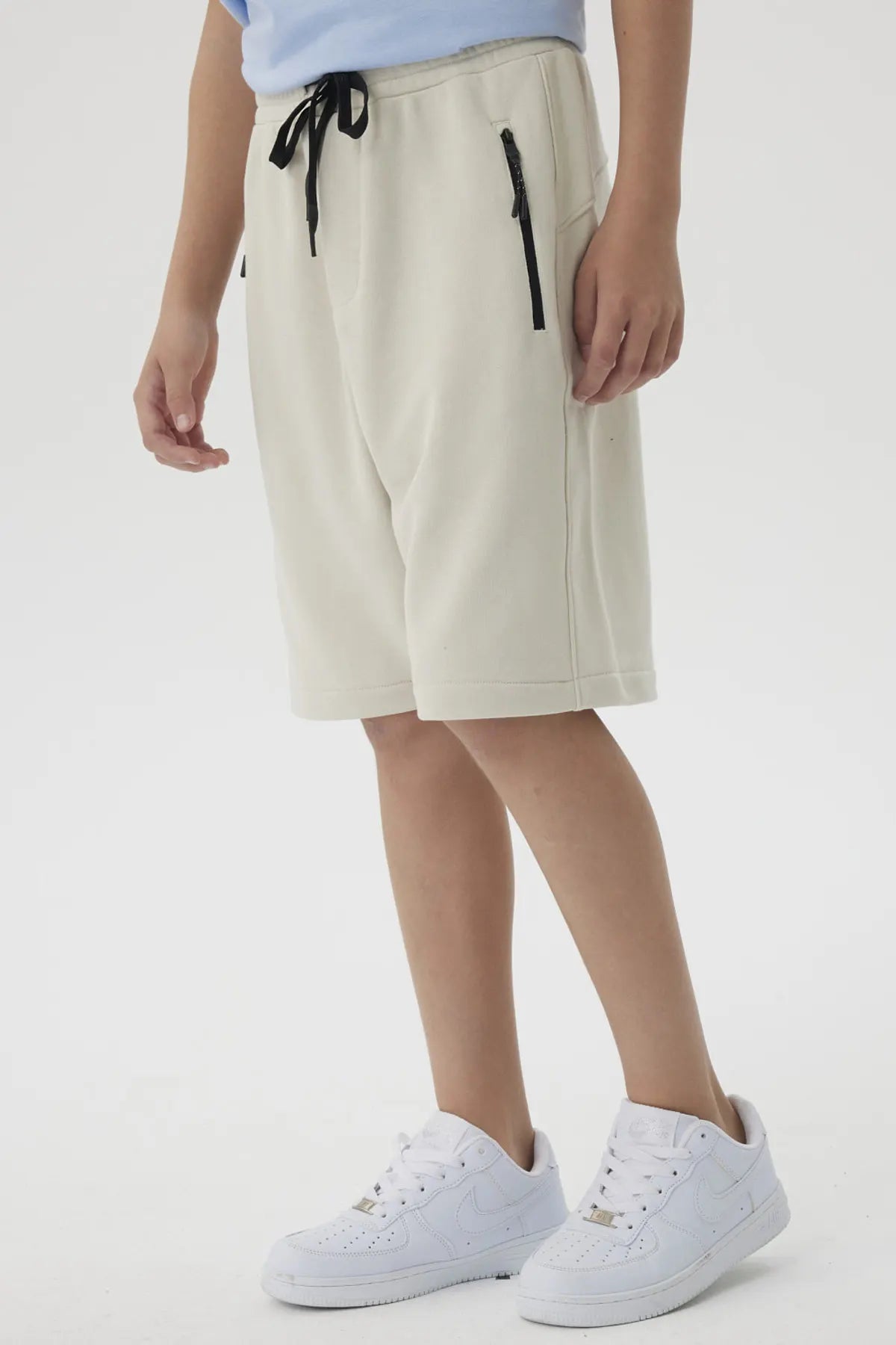 Bermuda Niño Franela Con Cierre Crudo