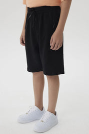 Bermuda Niño Franela Con Cierre Negro