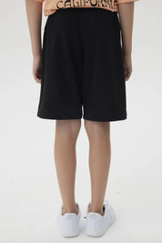 Bermuda Niño Franela Con Cierre Negro