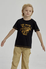 Polera Niño Print Posicional Negro