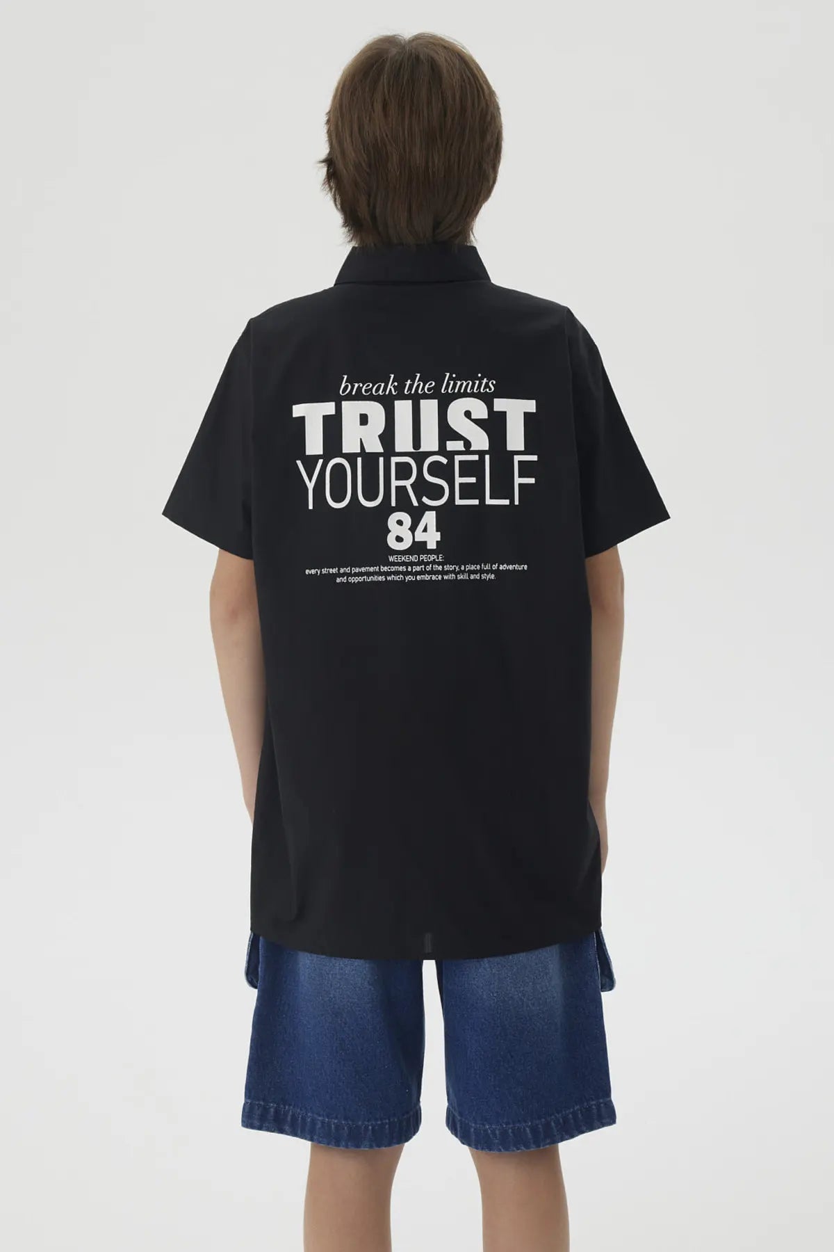 Camisa Niño Print Popelina Negro