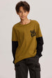 Polera Niño Doble Manga Básica Verde