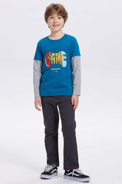 Polera Niño Doble Manga Básica