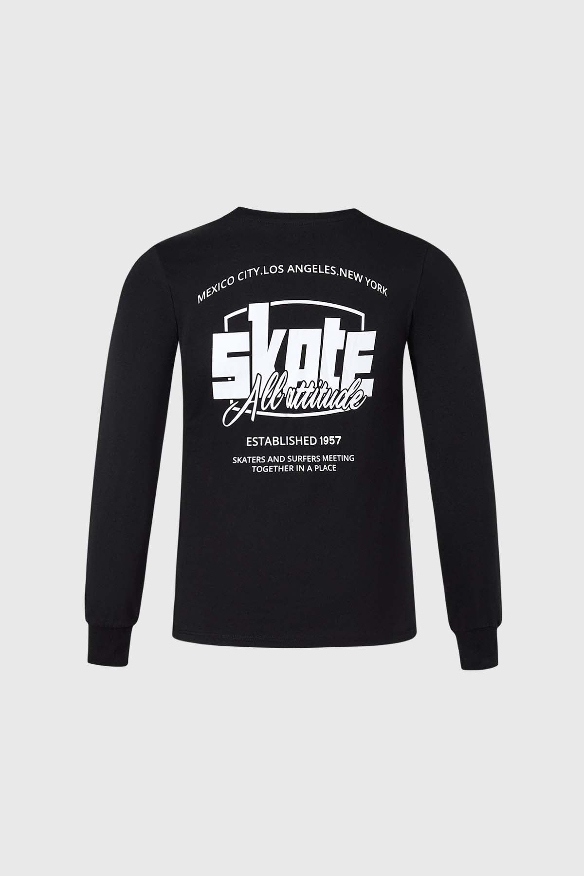 Polera Niño Print Negro
