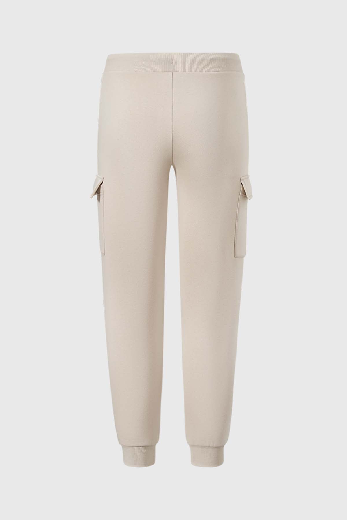 Pantalón Buzo Niño Cargo Jogger Crudo