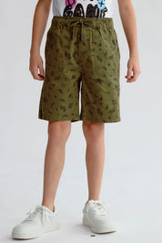 Bermuda Niño Gabardina Básica Verde Militar