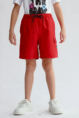 Short de Baño Niño Básico Rojo