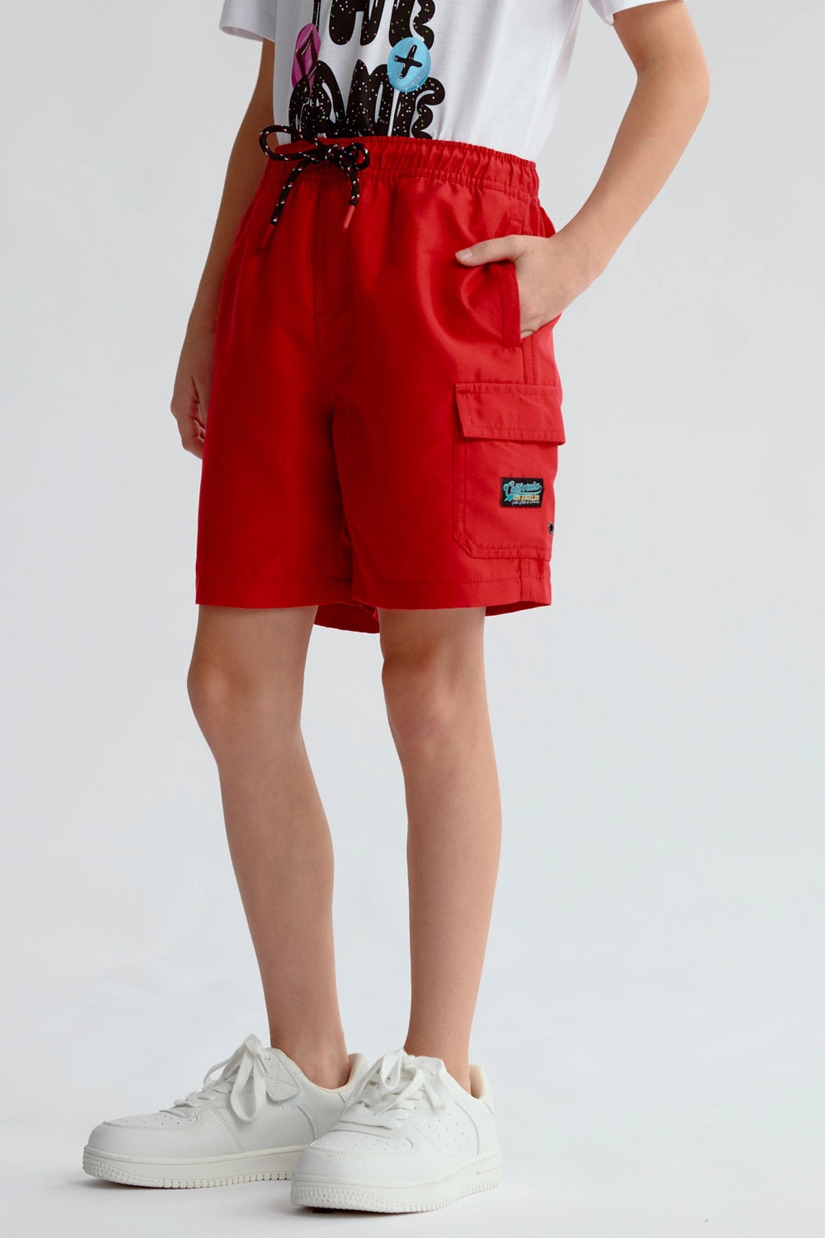 Short de Baño Niño Básico Rojo