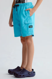 Short de baño calipso para niño con cintura elástica y bolsillo lateral