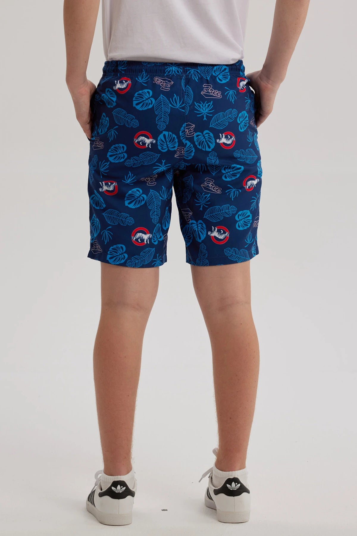 Short de Baño Niño Básico Print Azul Oscuro