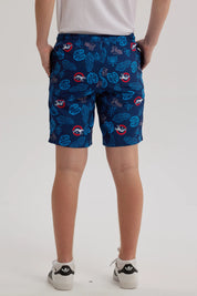 Short de Baño Niño Básico Print Azul Oscuro