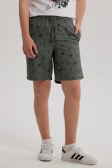 Short de Baño Niño Básico Print Verde Militar