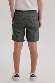 Short de Baño Niño Básico Print Verde Militar