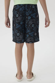 Short de Baño Niño Básico Print Negro