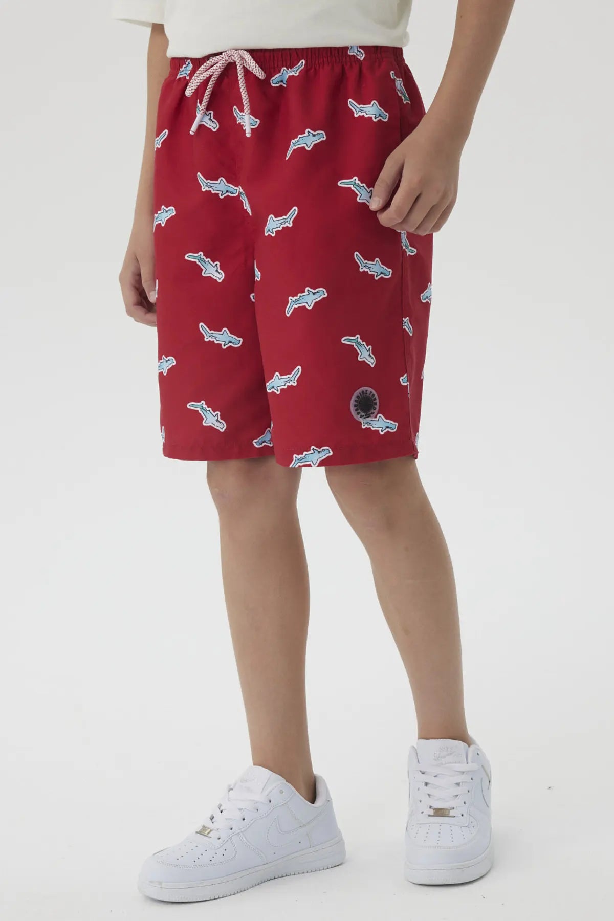 Short de Baño Niño Básico Print Rojo