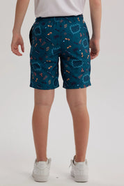 Short de Baño Niño Básico Print Petroleo