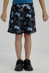 Short de Baño Niño Básico Print Negro