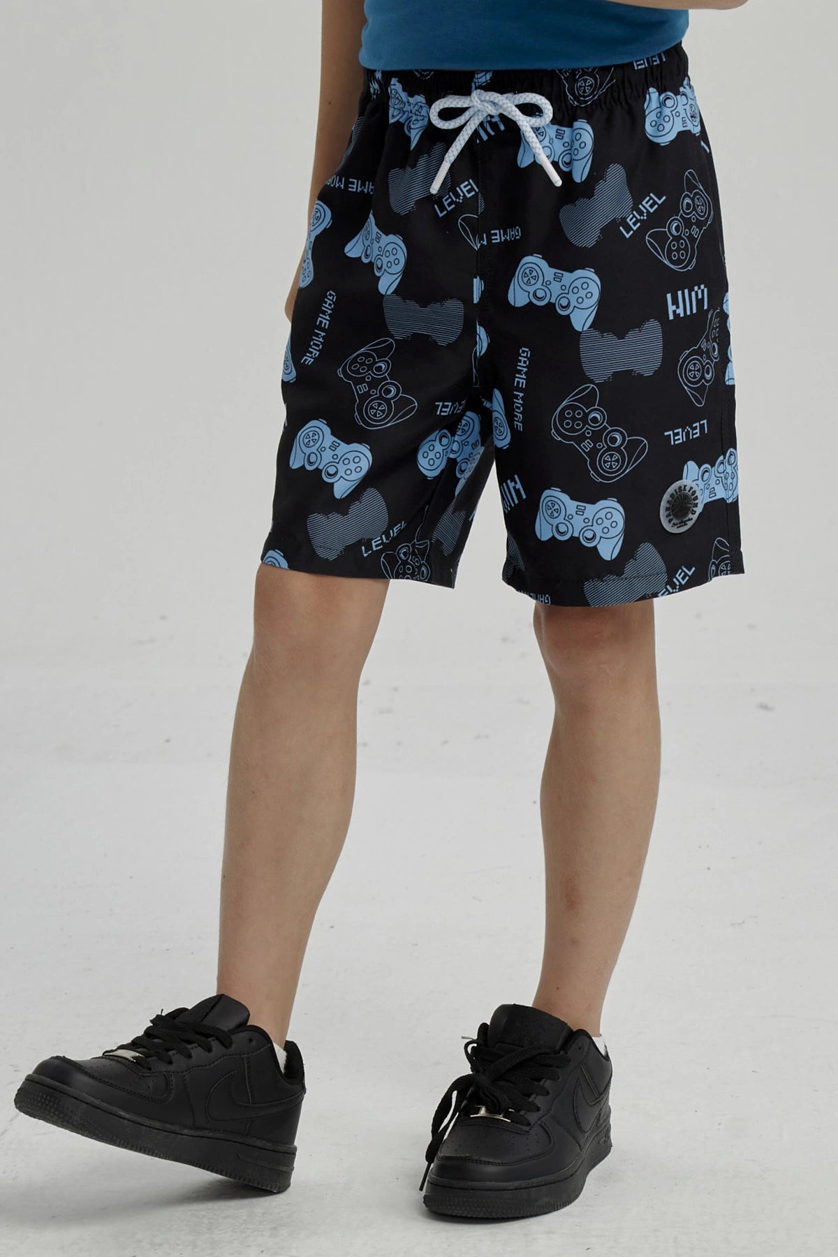Short de Baño Niño Básico Print Negro