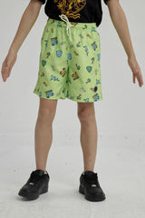 Short de Baño Niño Básico Print Verde Claro