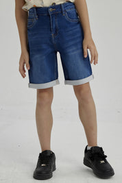 Bermuda Niño Básico Denim Azul