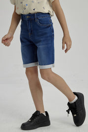 Bermuda Niño Básico Denim Azul