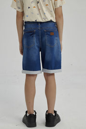 Bermuda Niño Básico Denim Azul