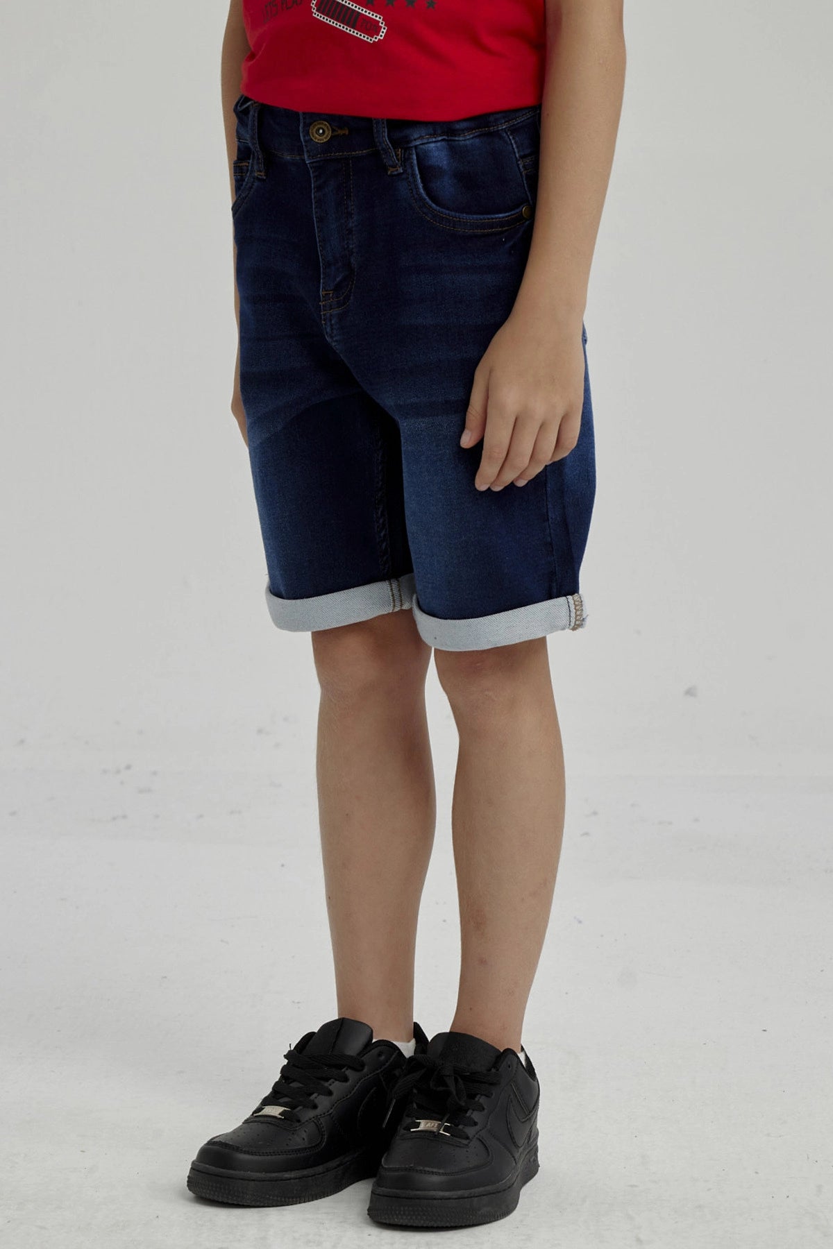 Bermuda Niño Básico Denim Azul Oscuro