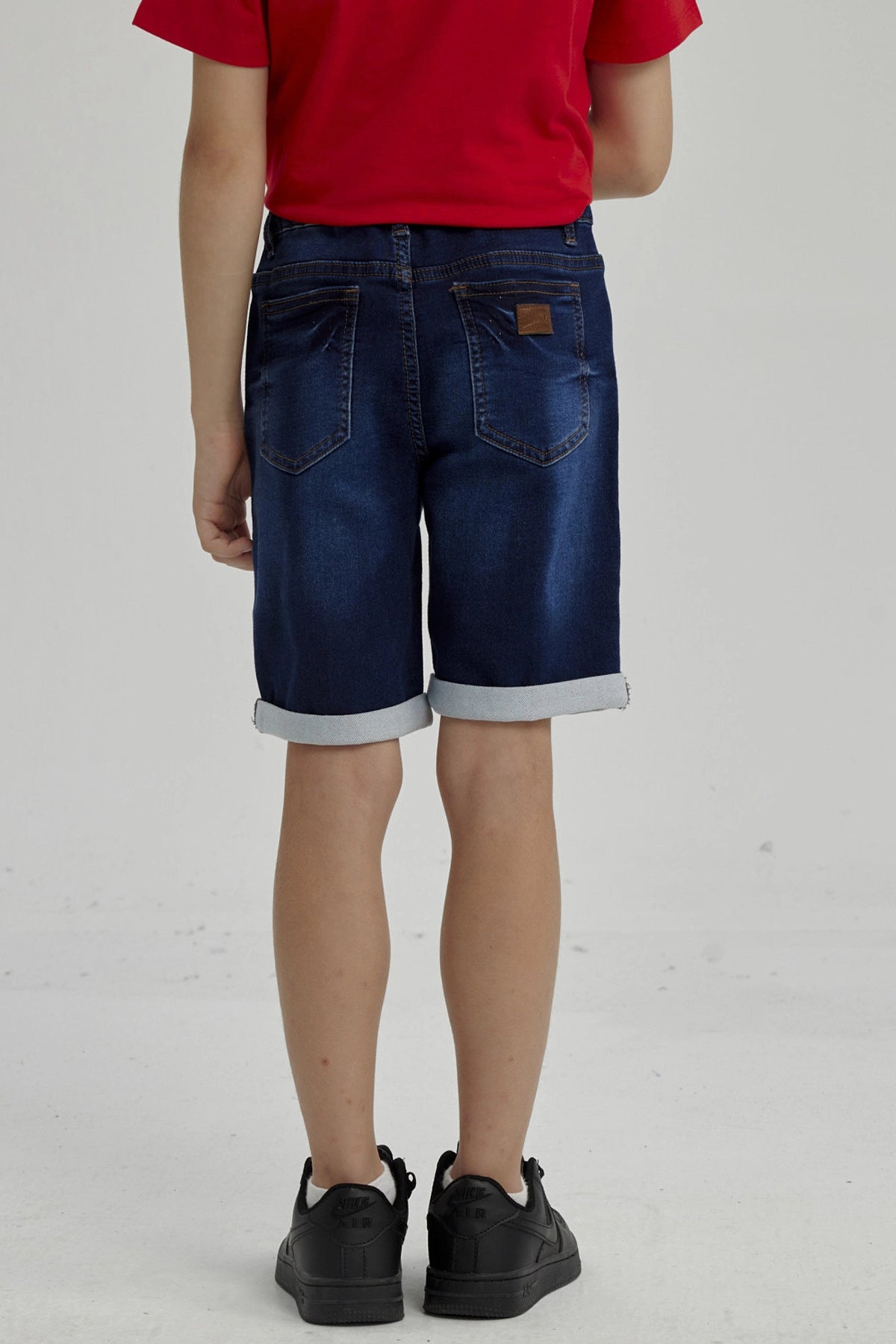 Bermuda Niño Básico Denim Azul Oscuro