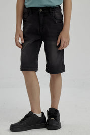 Bermuda Niño Básico Denim Negro