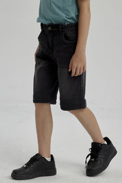 Bermuda Niño Básico Denim Negro