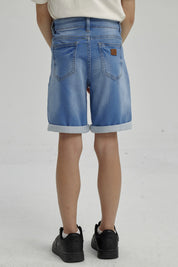 Bermuda Niño Básico Denim Celeste
