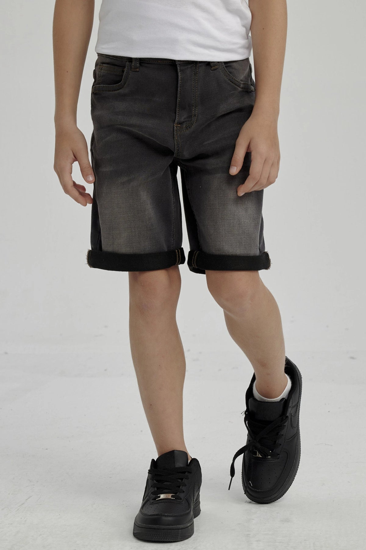 Bermuda Niño Básico Denim Gris