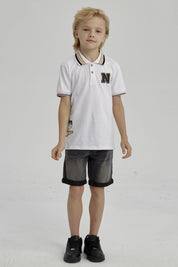 Bermuda Niño Básico Denim Gris