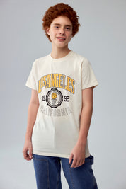 Polera Niño Básica Estampada Crudo