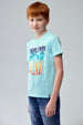 Polera Niño Básica Estampada Aqua