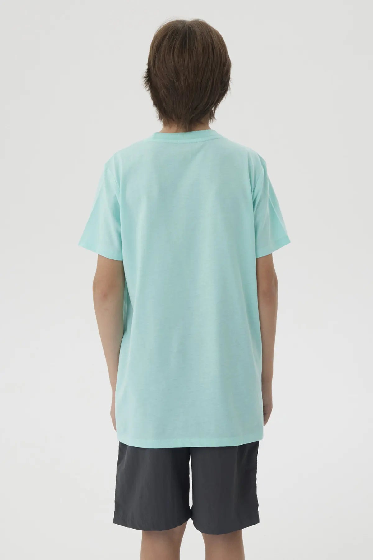 Polera Niño Básica Estampada Menta