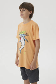 Polera Niño Básica Estampada Naranjo