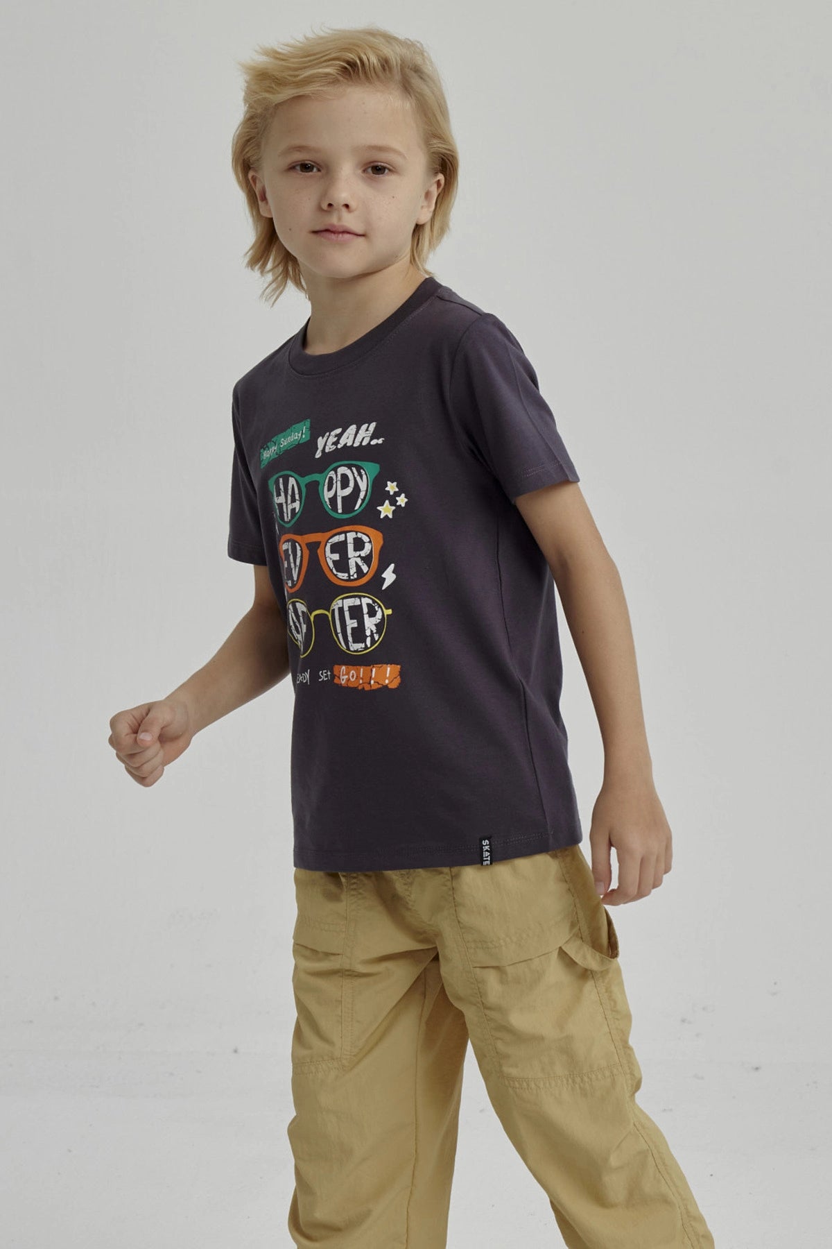 Polera Niño Básica Estampada Marengo