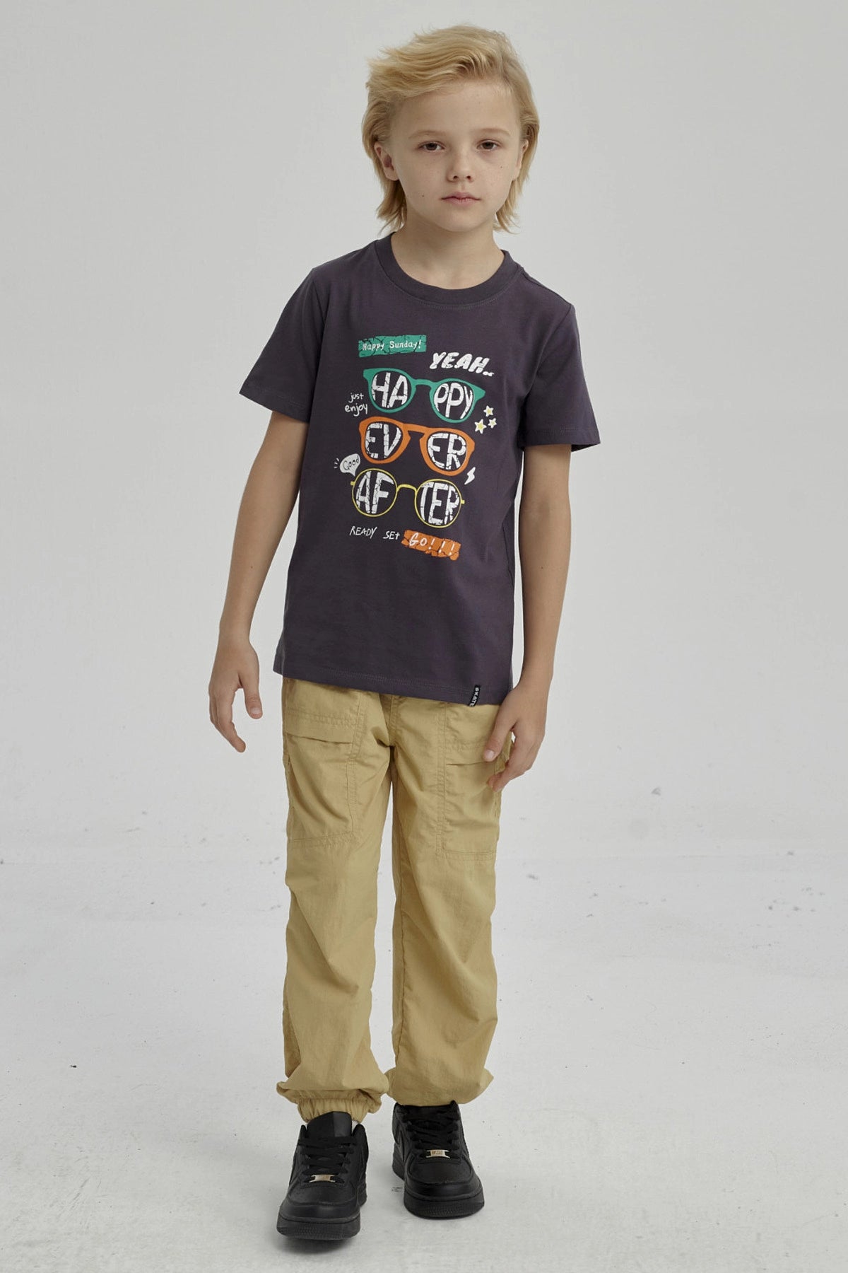 Polera Niño Básica Estampada Marengo