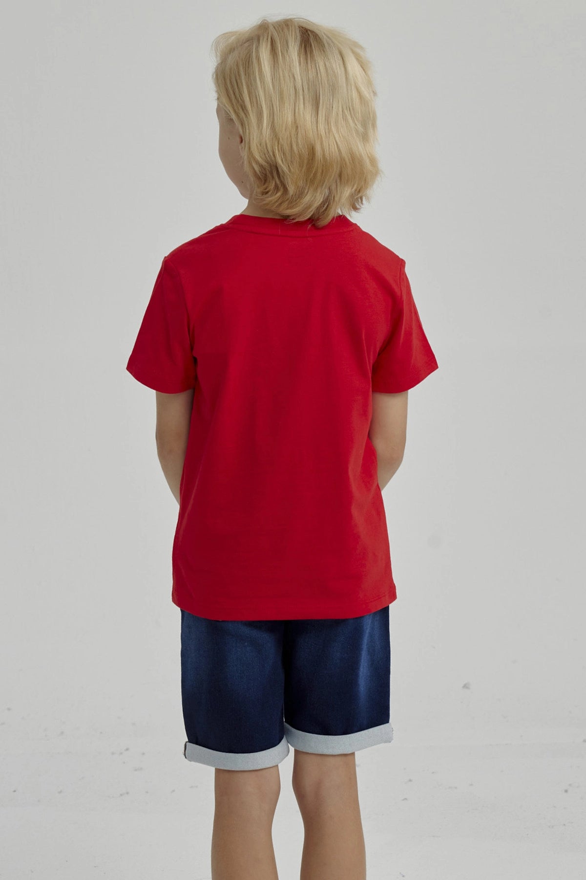 Polera Niño Básica Estampada Rojo