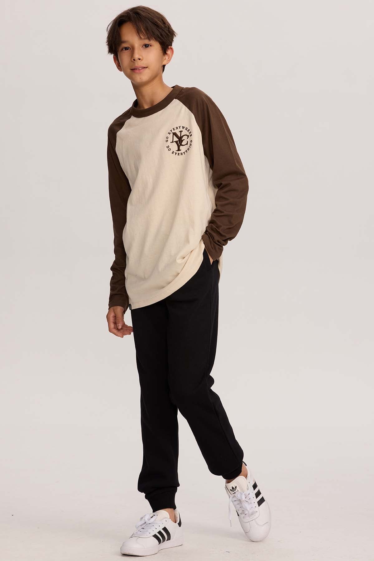 Pantalón buzo niño bipack teens negro