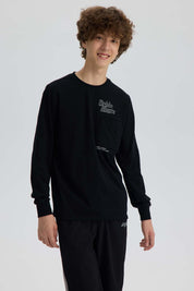 Polera Niño Print Negro