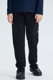 Pantalón Buzo Niño Jogger Cargo Negro