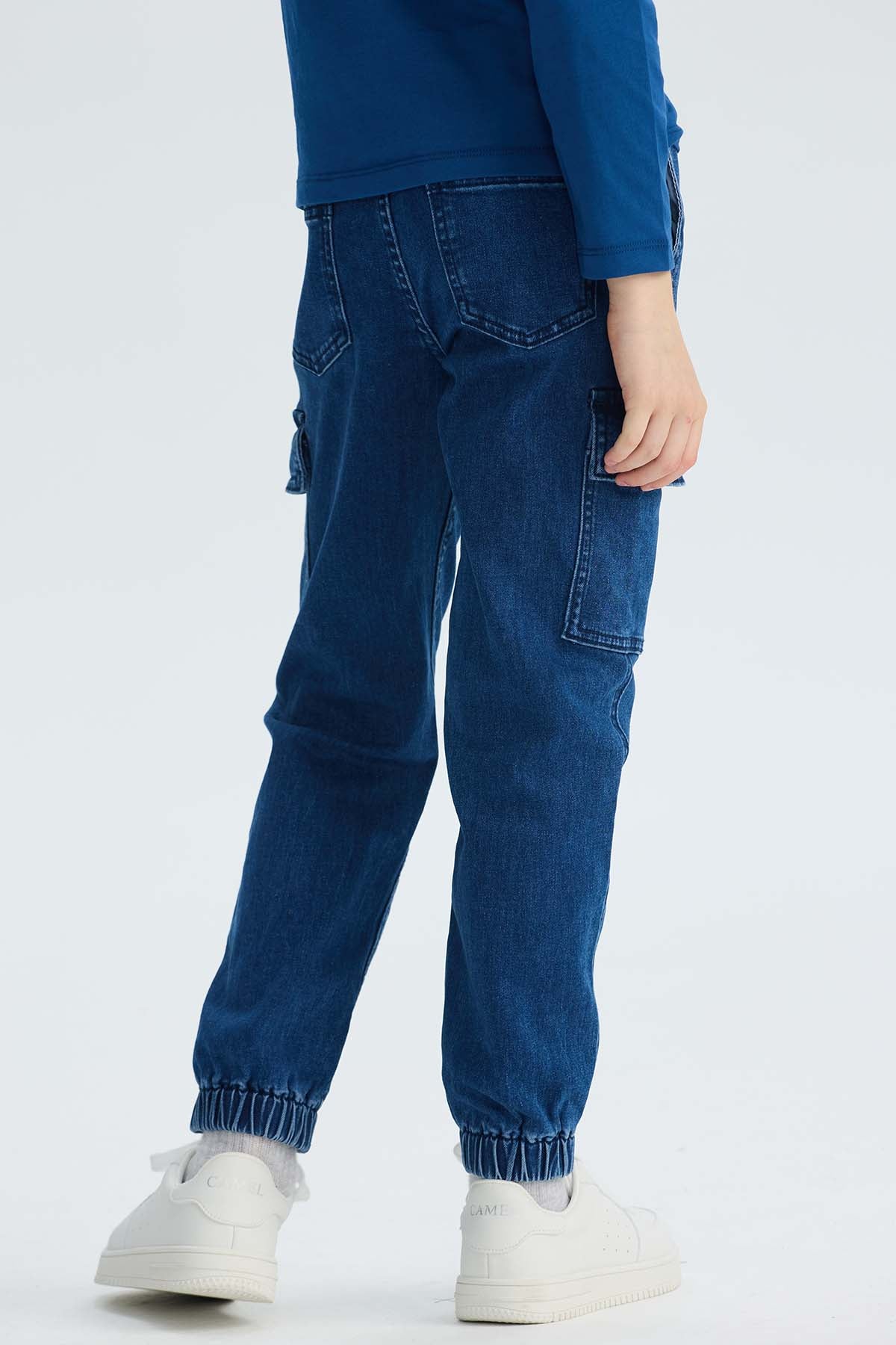 Jeans Niño Jogger Cargo Azul