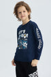 Polera Niño Print Azul Oscuro