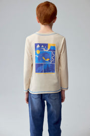Polera Niño Print Posicional Crudo